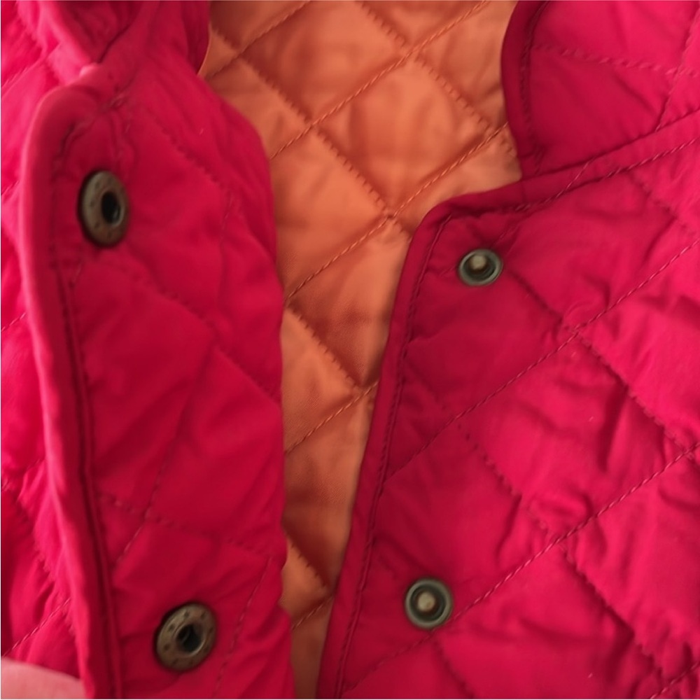 J.JILL vest size S red quilted pockets snap closure - Picture 8 of 8